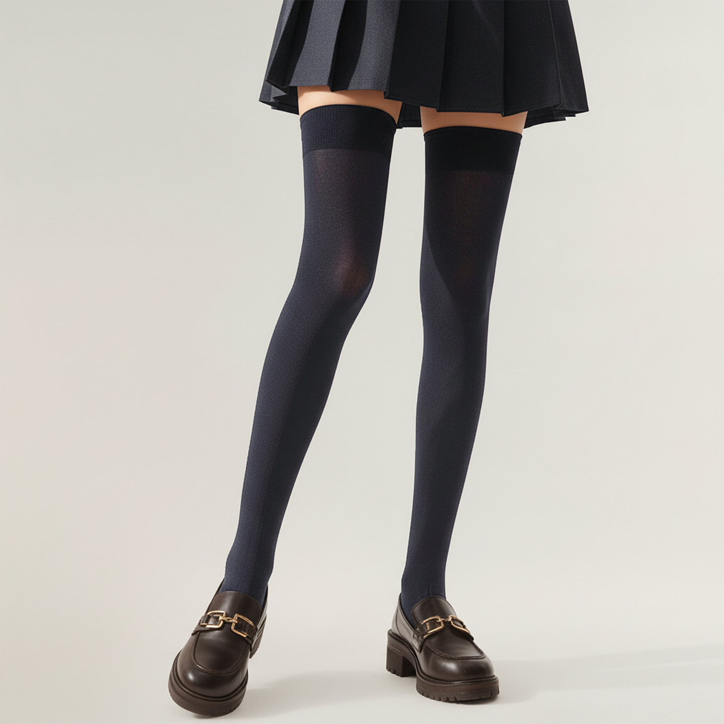 2-PC Women's Opaque Thigh High Stockings Over the Knee Stretch Fit Fashion Legwear