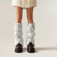 Women's Puffer Style Leg Warmers with Adjustable Drawstring Boot Cover Design