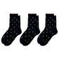 3 Pair Crew Socks Minimal Printed Design Soft Stretch Knit Mid Calf Casual Sock Set US 5-10.5