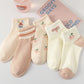 5 Pair Ankle Socks Soft Stretch Knit Ribbed Cuff Casual Giftable Sock Set US 5-10.5