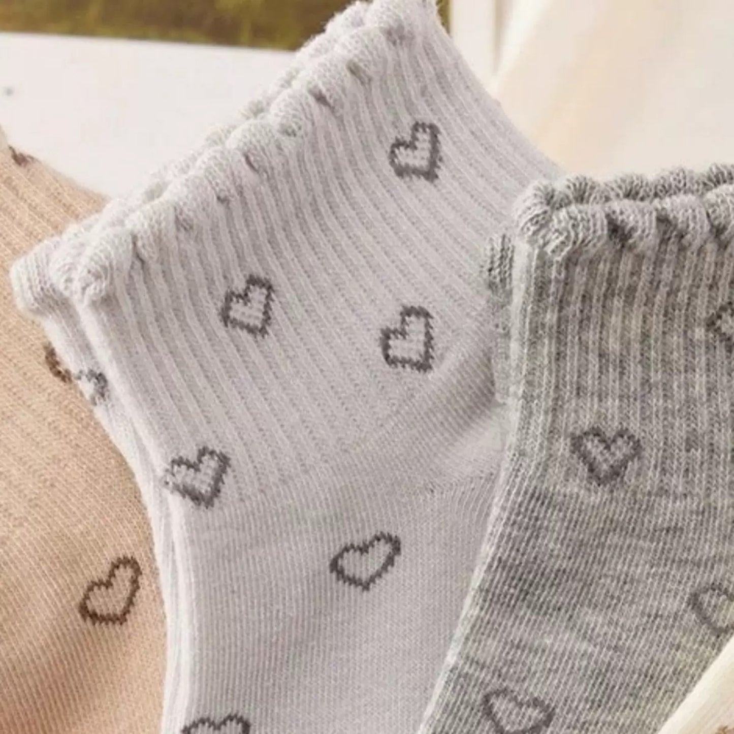 5 Pair Ankle Socks Soft Stretch Knit Ribbed Cuff Casual Giftable Sock Set US 5-10.5