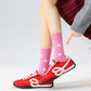 3 Pair Crew Socks Heart Pattern Soft Stretch Knit Mid Calf Length Casual Giftable Sock Set US 5-10.5