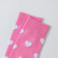 3 Pair Crew Socks Heart Pattern Soft Stretch Knit Mid Calf Length Casual Giftable Sock Set US 5-10.5