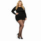 Plus Size 2-Piece Sheer Heart Pattern Stockings with Reinforced Control Top and Stretch Fit