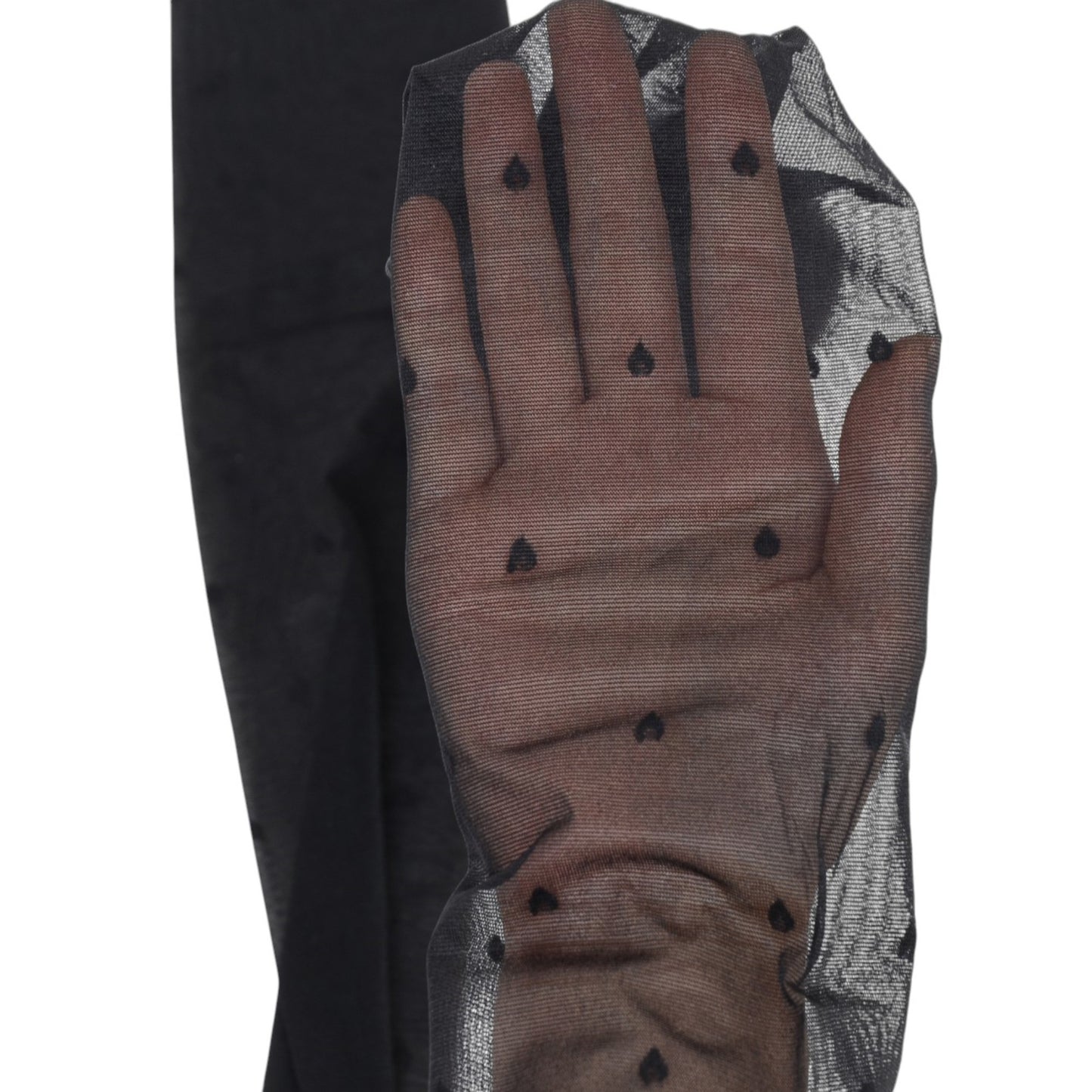 Plus Size 2-Piece Sheer Heart Pattern Stockings with Reinforced Control Top and Stretch Fit