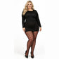 Plus Size 2-Piece Sheer Heart Pattern Stockings with Reinforced Control Top and Stretch Fit