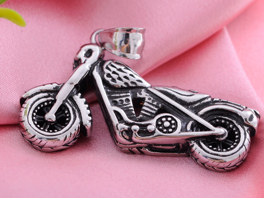 Stainless Steel Night Skeleton Head Motorcycle Necklace Pendant