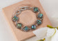 Alilang Natural Abalone Shell Bracelet Exquisite Retro Geometric Shape Silvery Tone Link Bracelet