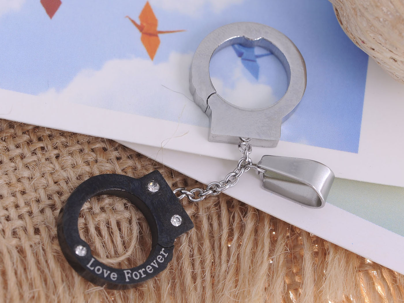 Alilang Adorable Stainless Steel Love Handcuff Necklace Pendant