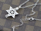 ALILANG Silver Stainless Steel Shine Crystal Rhinestones Star Fashion Pendant Necklace