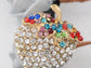 Women Elegant Crystal Rhinestone Sweet Strawberry With Colorful Leaves Fashion Ring