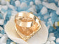 Women Elegant Crystal Rhinestone Sweet Strawberry With Colorful Leaves Fashion Ring