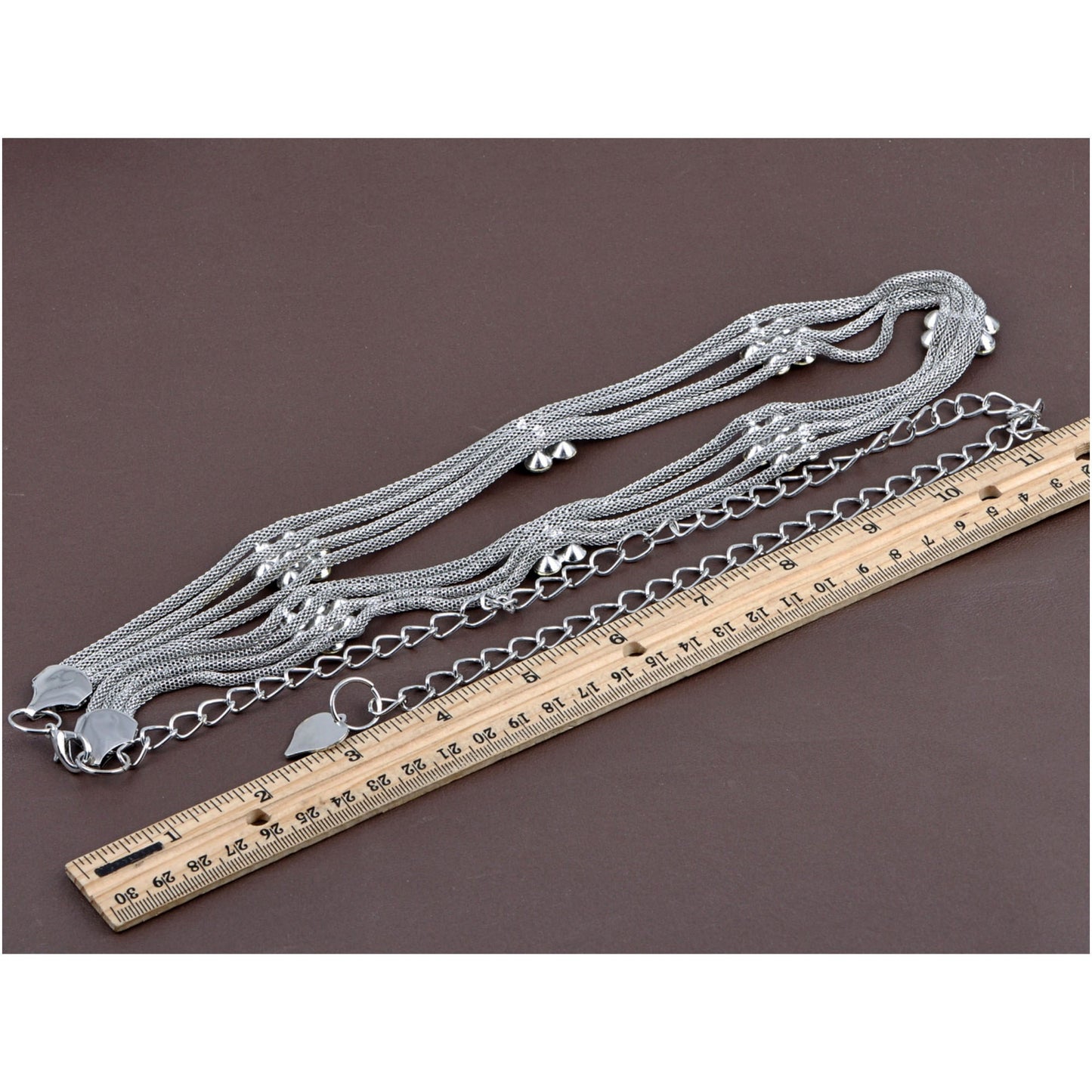 Multi-Strand Waist Chain with Crystal Flower Accents and Adjustable Clasp