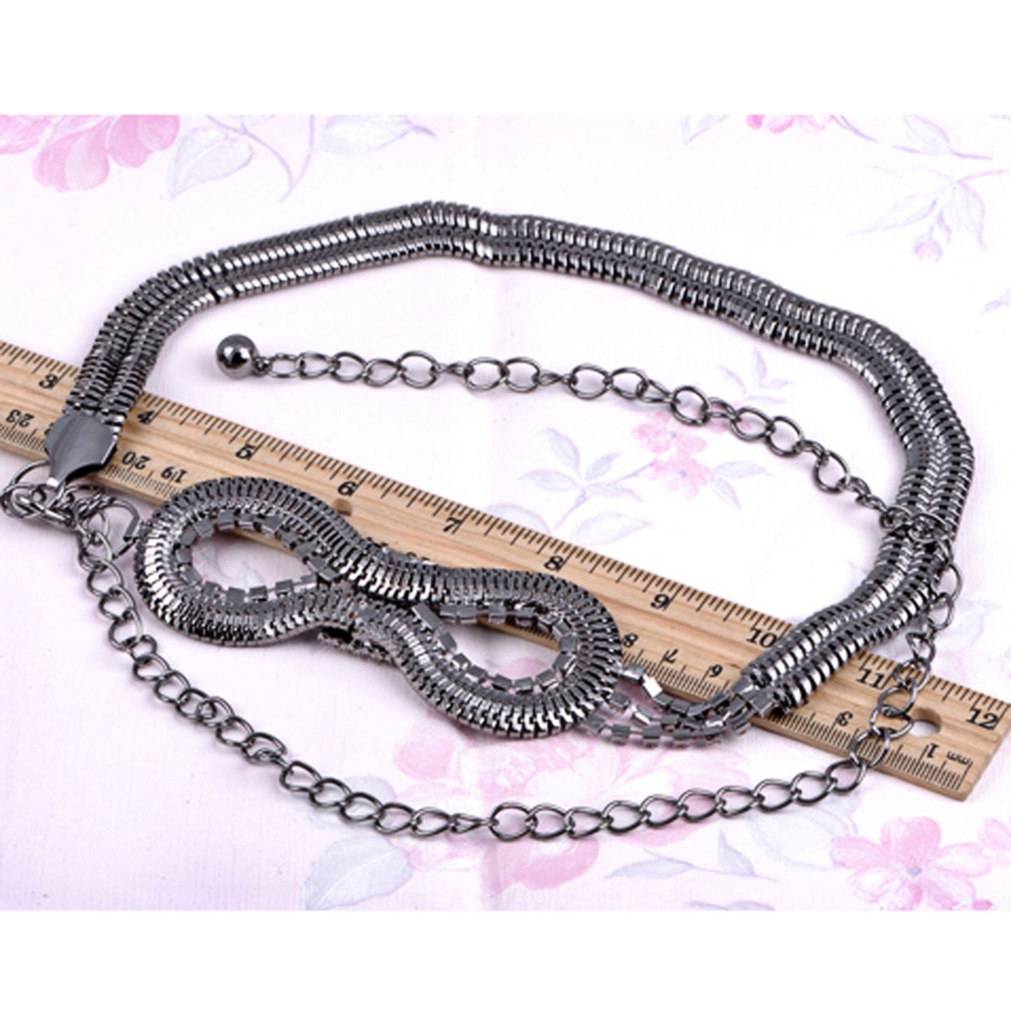 Bow Waist Chain with Crystal Accents and Adjustable Extender