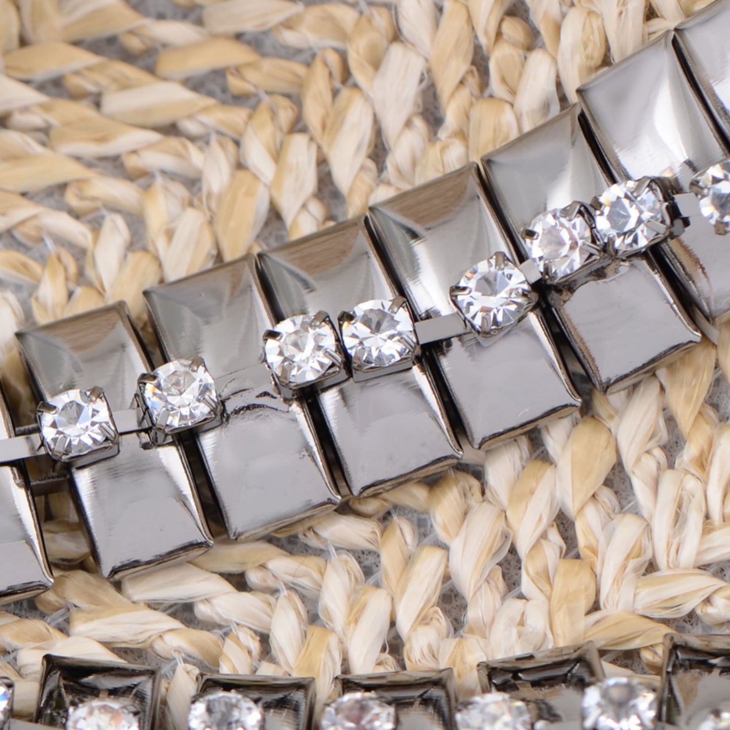 Geometric Waist Chain with Square Link Design and Crystal Accents