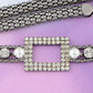 Crystal Square Accent Waist Chain Adjustable Belly Jewelry