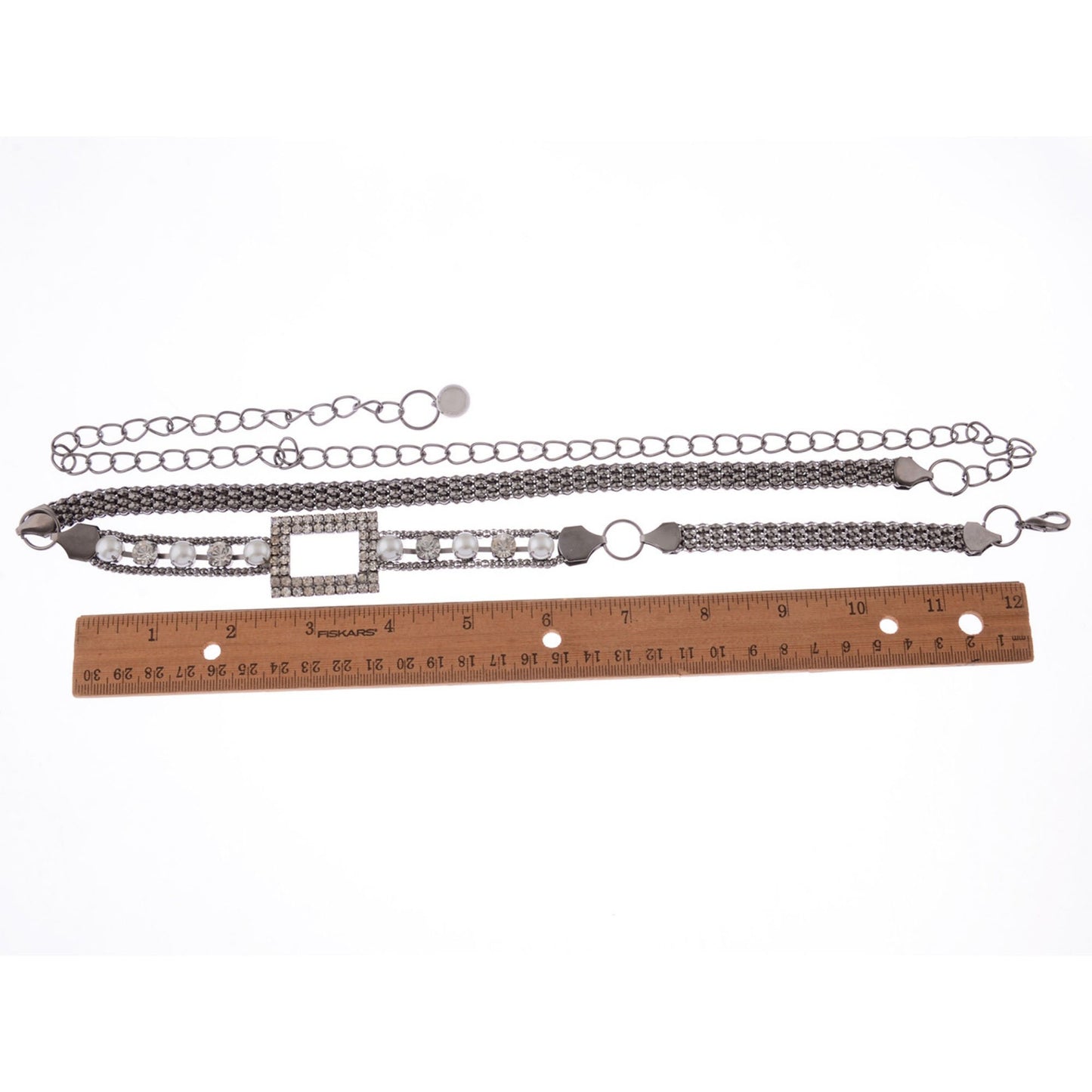 Crystal Square Accent Waist Chain Adjustable Belly Jewelry