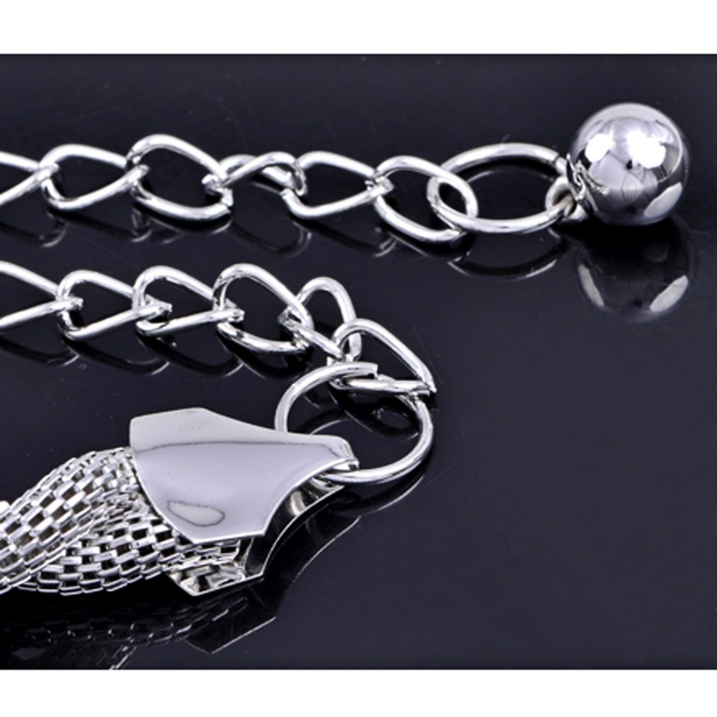 Rhinestone Flower Accent Waist Chain with Adjustable Extender