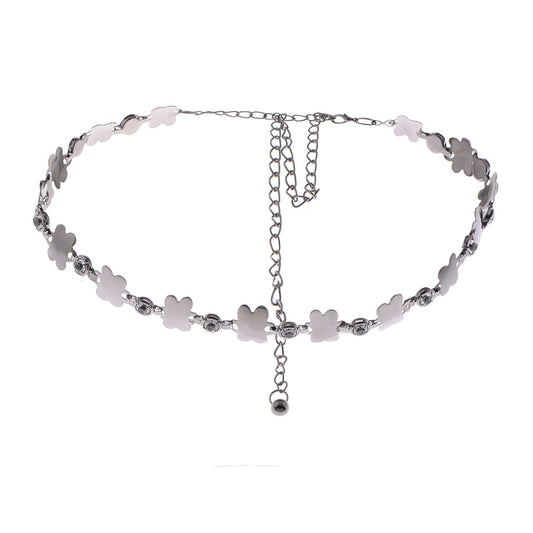 Linked Flower Waist Chain with Adjustable Extender