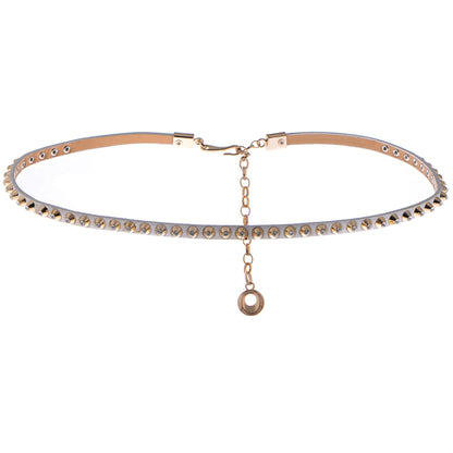 Rhinestone Studded Waist Chain with Drop Charm Accent