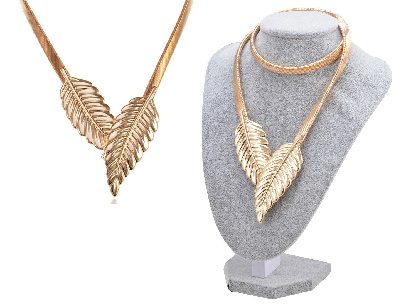 Gold Silver Leaf Elastic Waist Belts