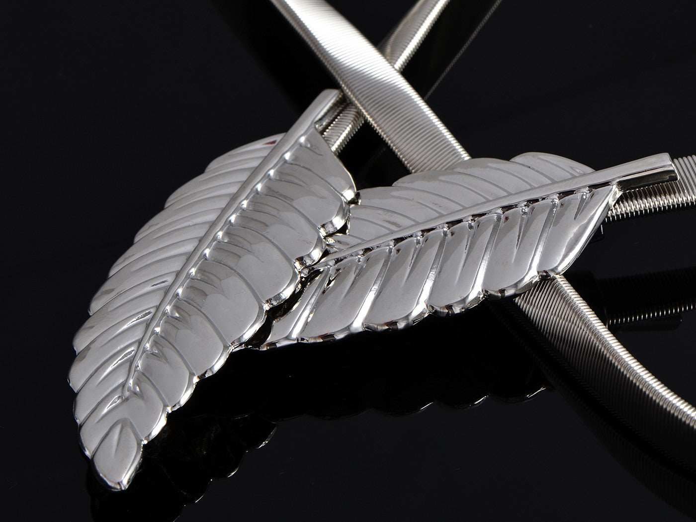 Gold Silver Leaf Elastic Waist Belts