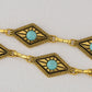 Waist Chain Belt with Diamond-Shaped Links and Turquoise Stone Accents