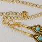 Waist Chain Belt with Diamond-Shaped Links and Turquoise Stone Accents
