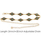 Waist Chain Belt with Diamond-Shaped Links and Turquoise Stone Accents