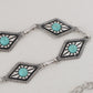 Waist Chain Belt with Diamond-Shaped Links and Turquoise Stone Accents