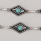 Waist Chain Belt with Diamond-Shaped Links and Turquoise Stone Accents