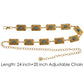 Waist Chain Belt with Rectangular Links and Turquoise Stone Accents