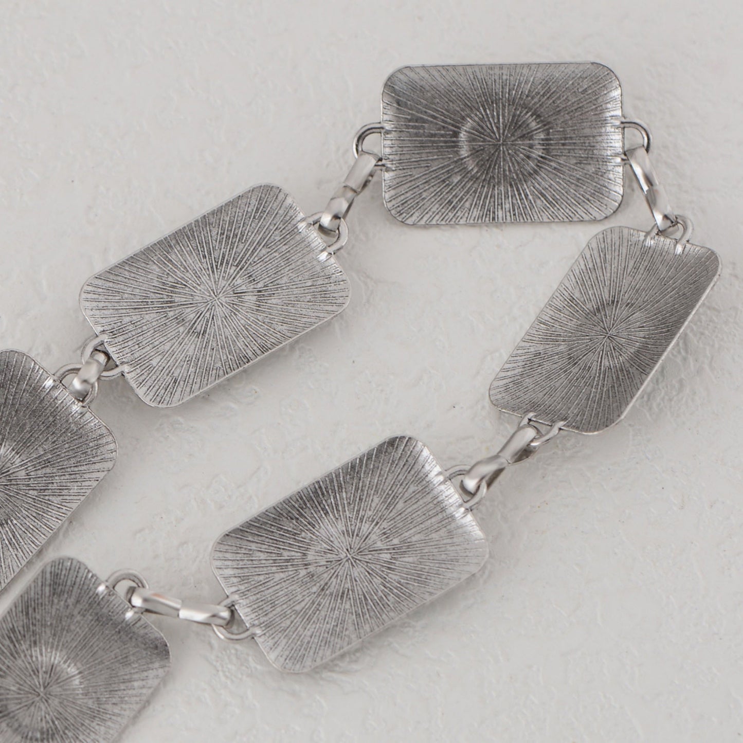 Waist Chain Belt with Rectangular Links and Turquoise Stone Accents