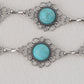 Waist Chain Belt with Floral Links and Turquoise Stone Accents