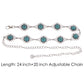 Waist Chain Belt with Floral Links and Turquoise Stone Accents