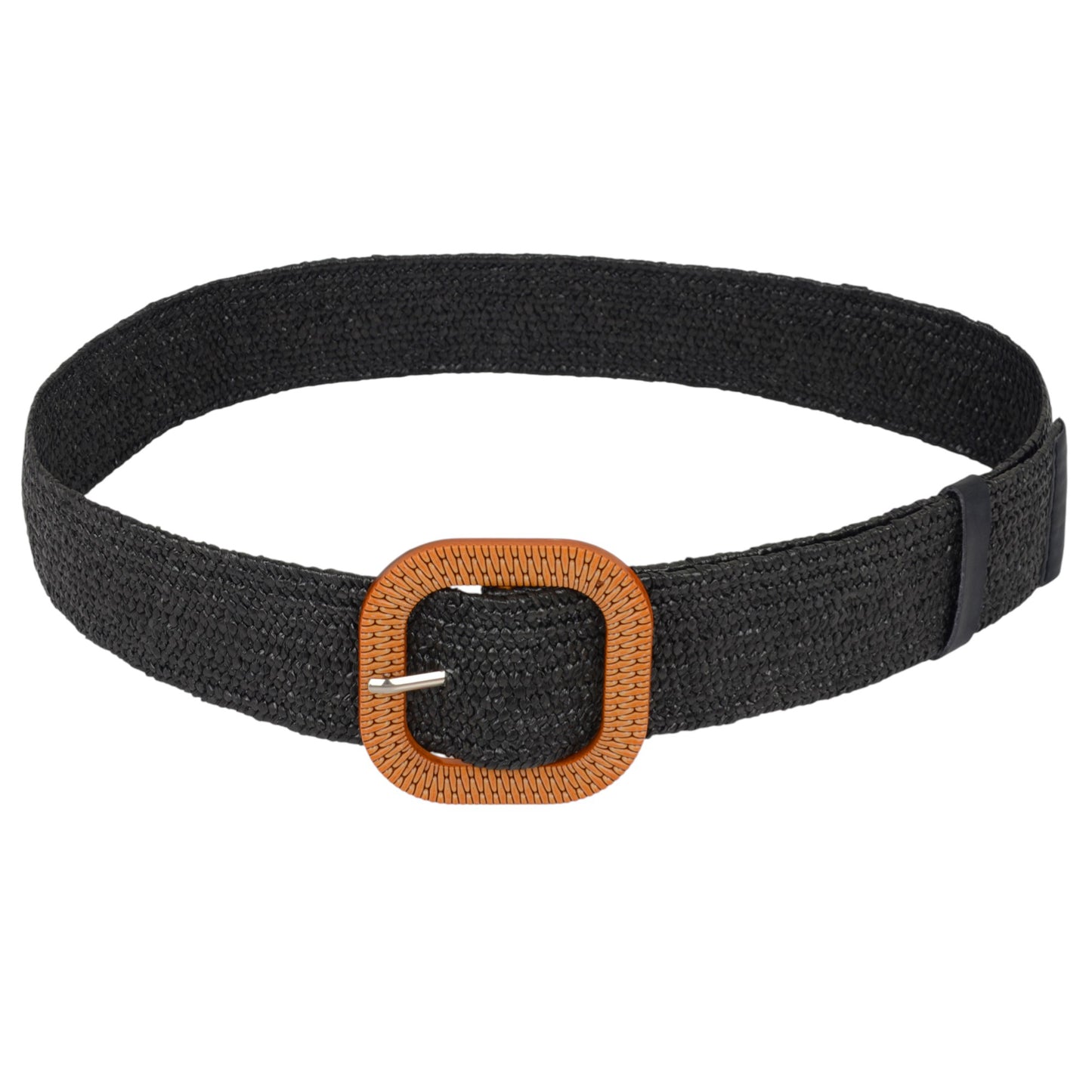Stylish Straw Belt with Woven Buckle
