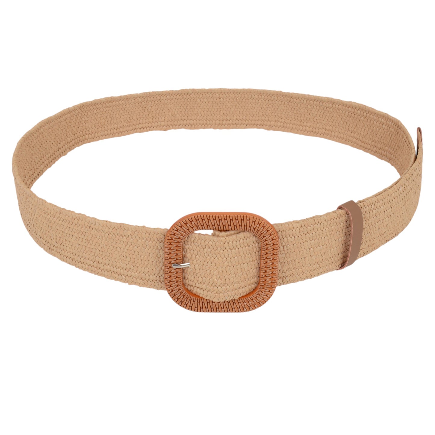 Stylish Straw Belt with Woven Buckle