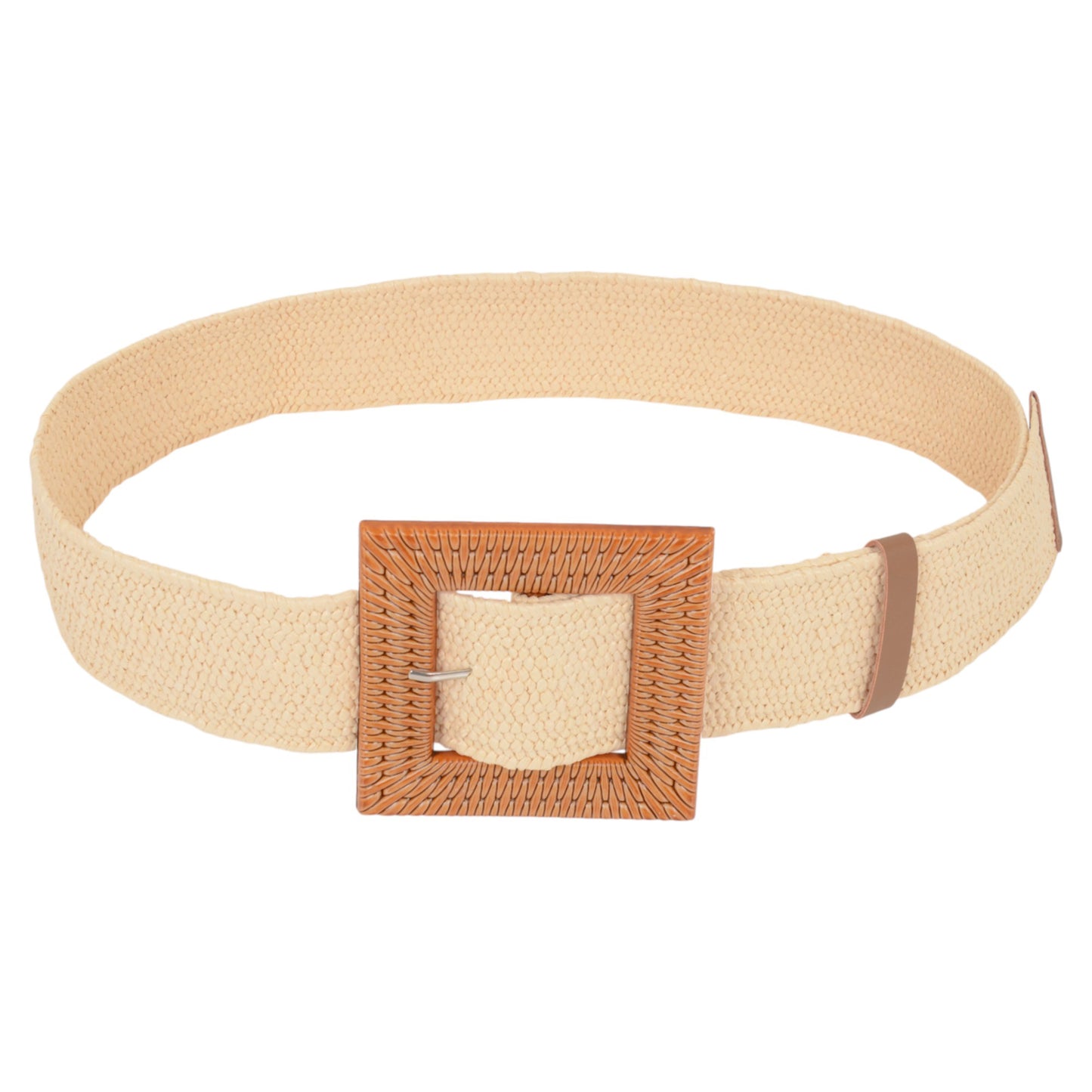 Stylish Straw Belt with Woven Buckle