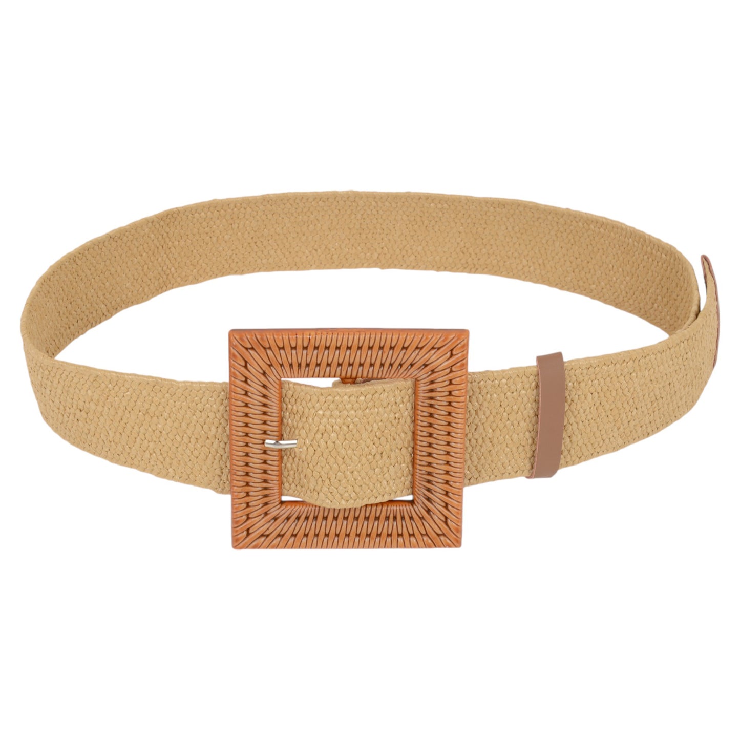 Stylish Straw Belt with Woven Buckle