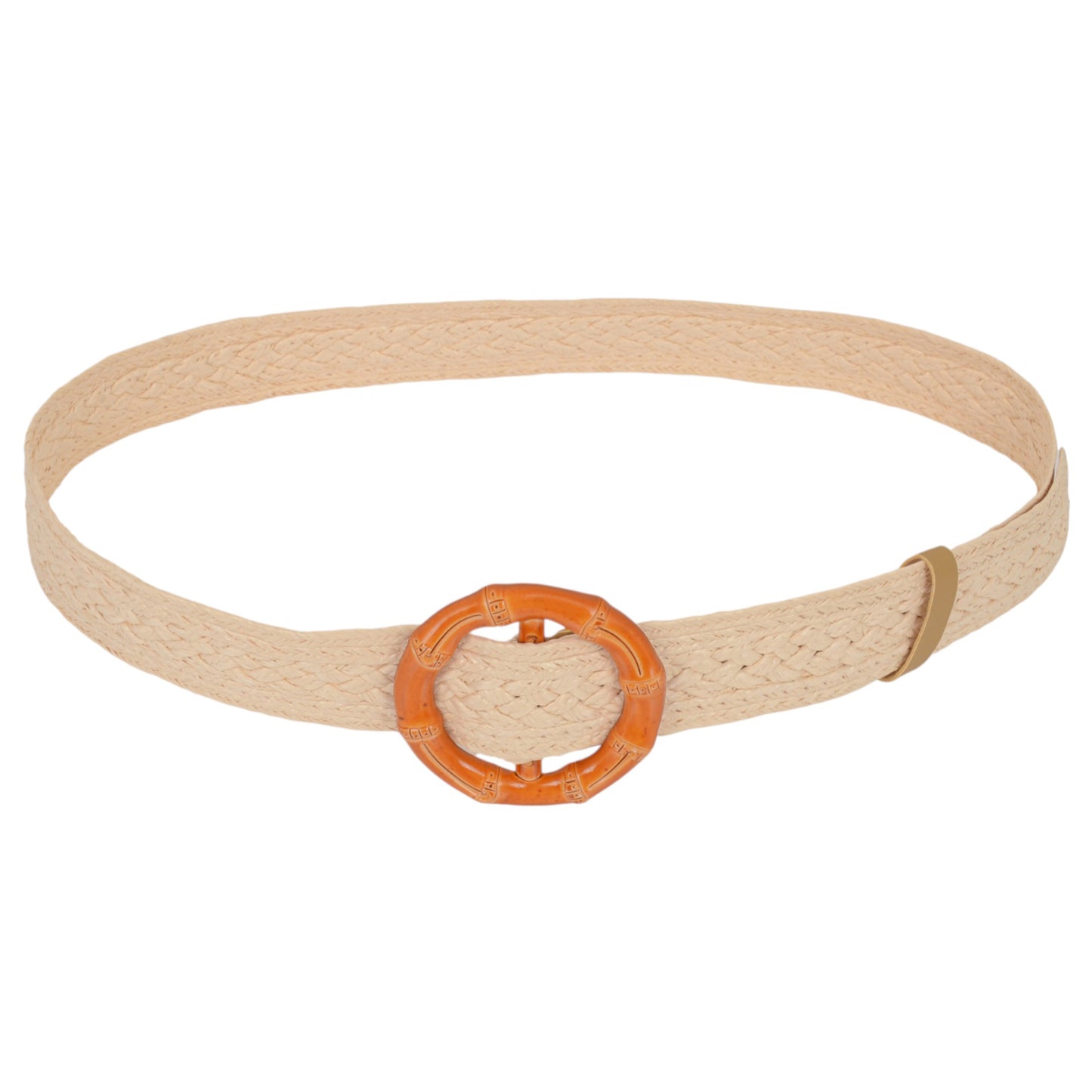 Bohemian Style Woven Belt with Round Plastic Buckle