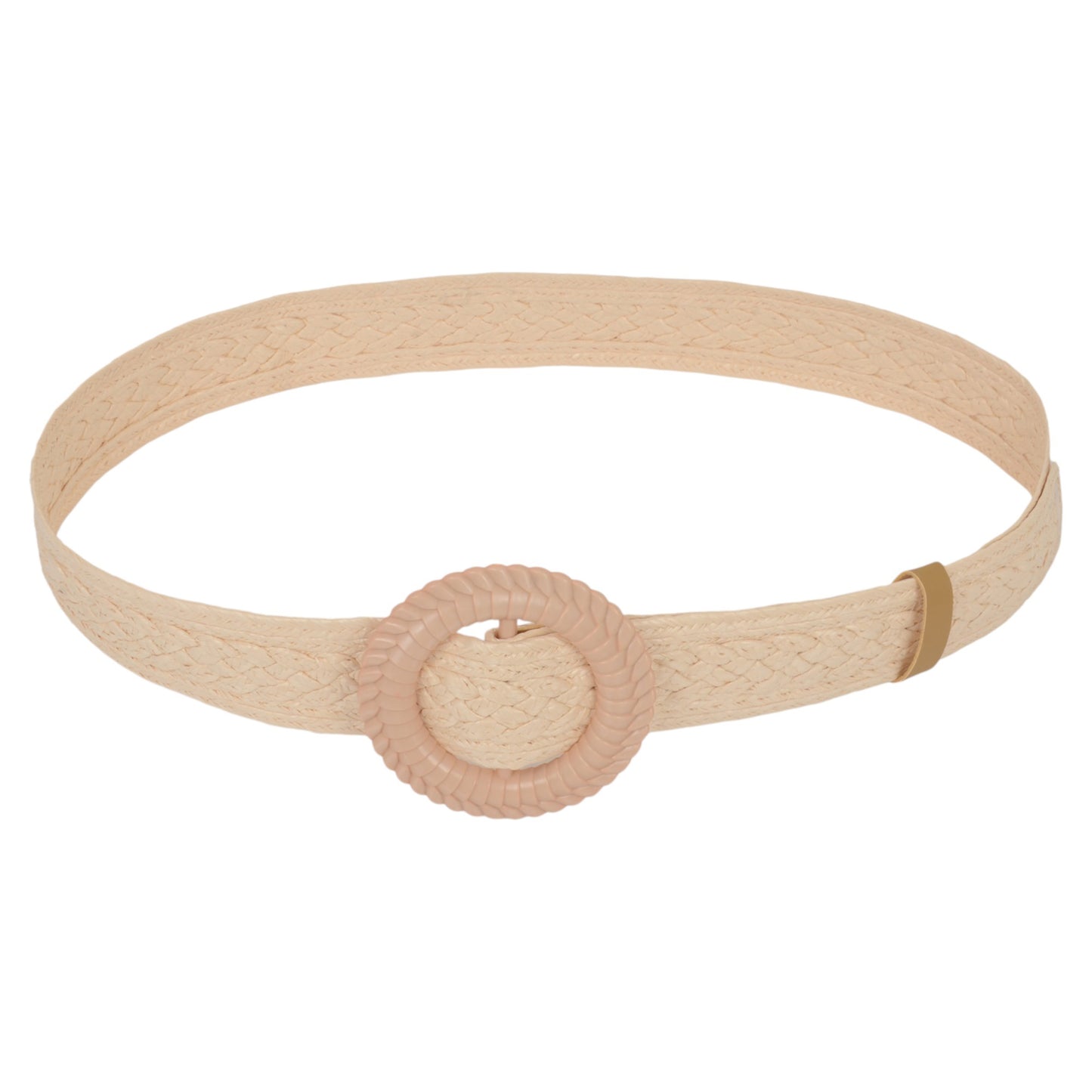 Bohemian Style Woven Belt with Round Plastic Buckle