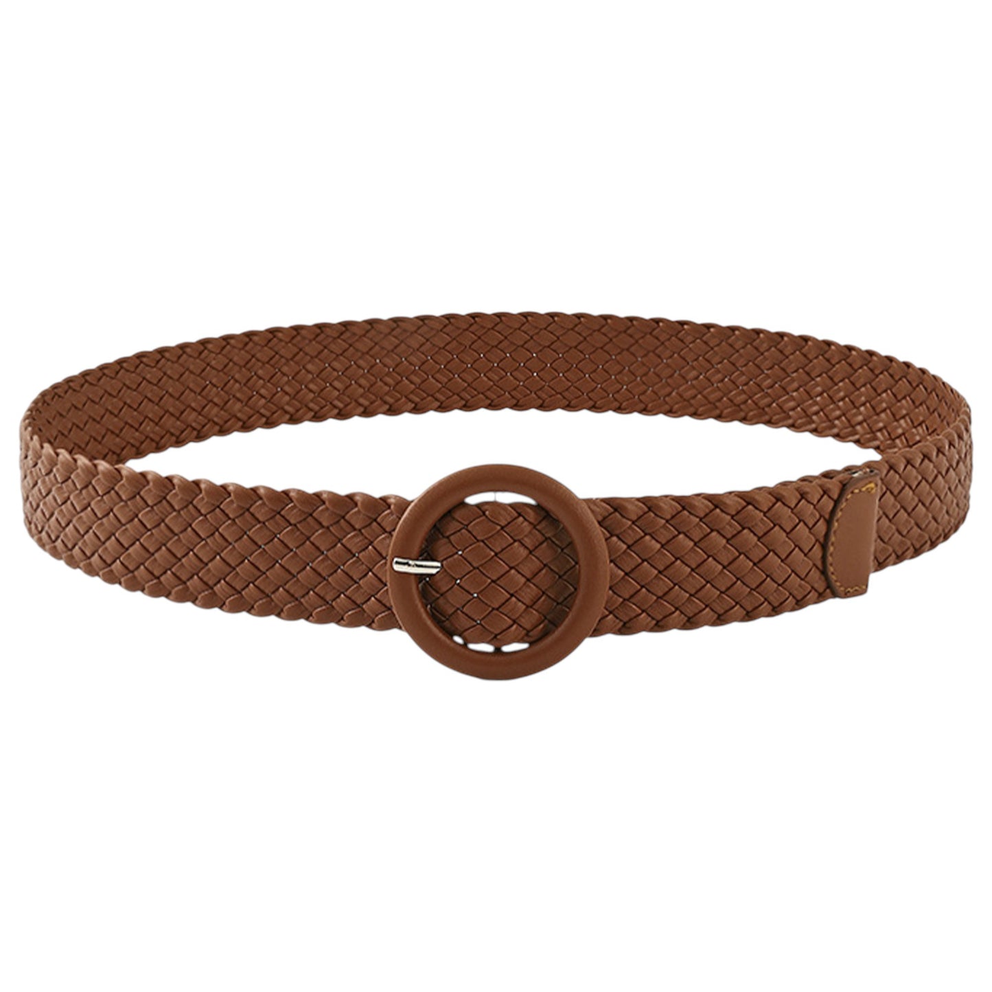 Sleek Woven Women's Belt with Plastic Buckle