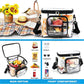 Clear PVC Lunch Tote Bag with Front Zipper Pocket, Top Handle and Removable Shoulder Strap