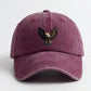 Cotton Baseball Cap with Eagle Embroidery Adjustable Strap Casual Everyday Hat