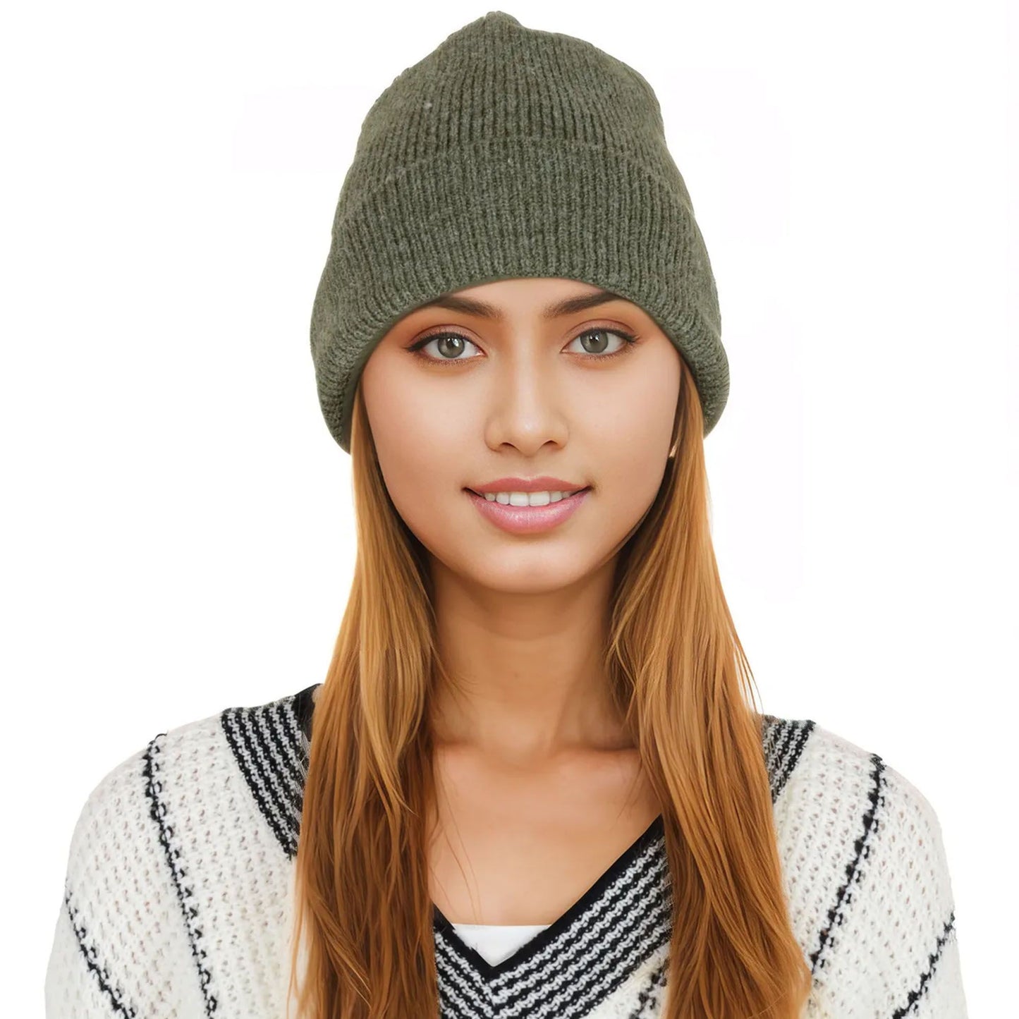 Warm Winter Knit Cuffed Beanie Cap
