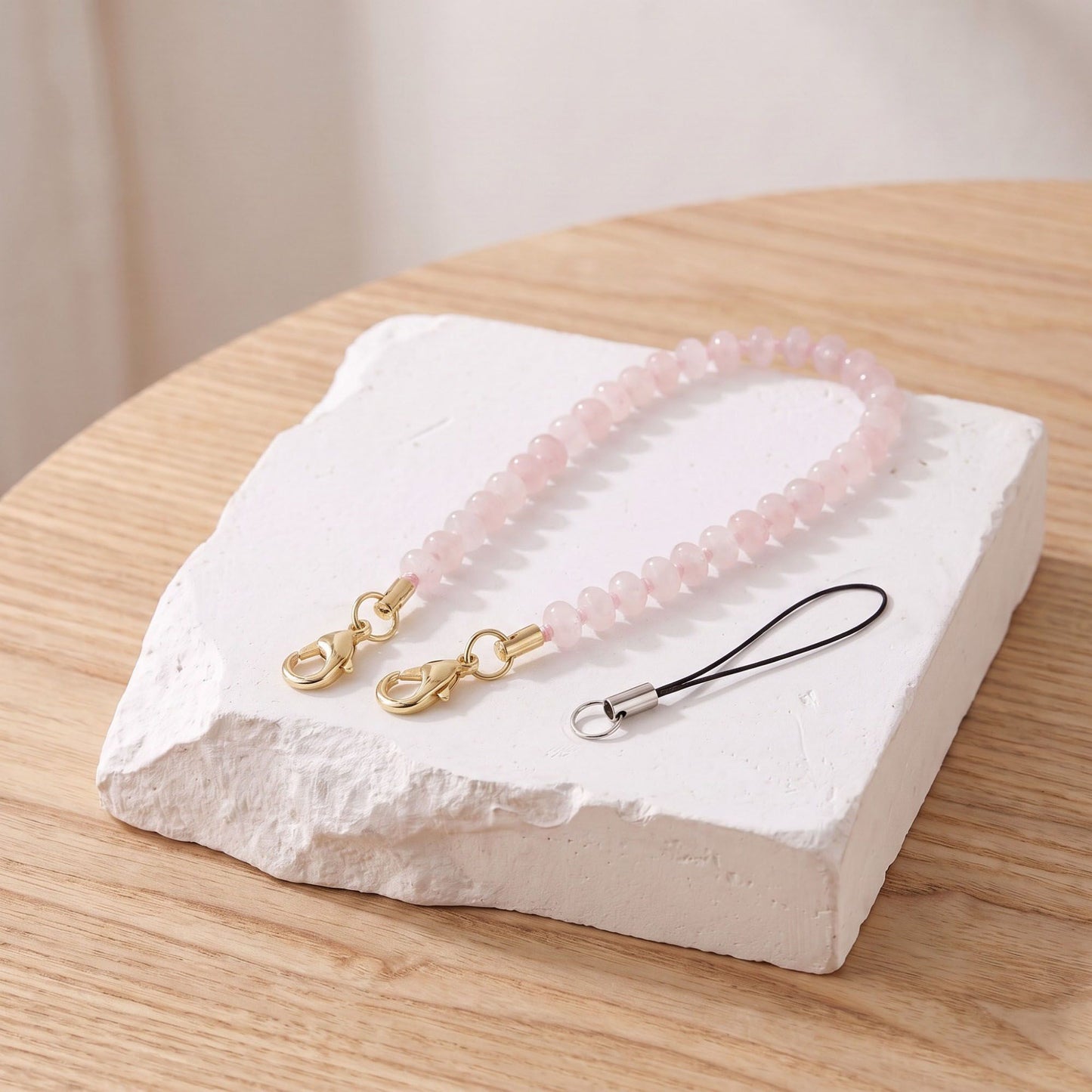 Beaded Phone Wrist Strap with Removable Clasps