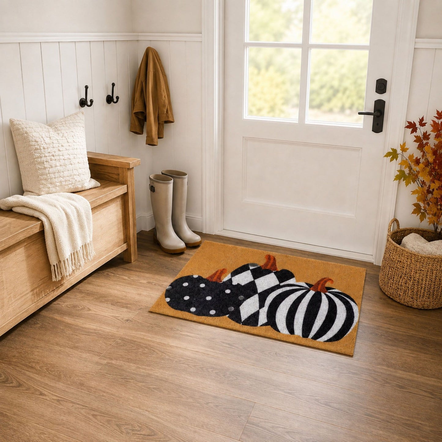 Halloween Pumpkin Indoor Outdoor Doormat Nonslip Entryway Rug 15.7 x 23.6 Inches
