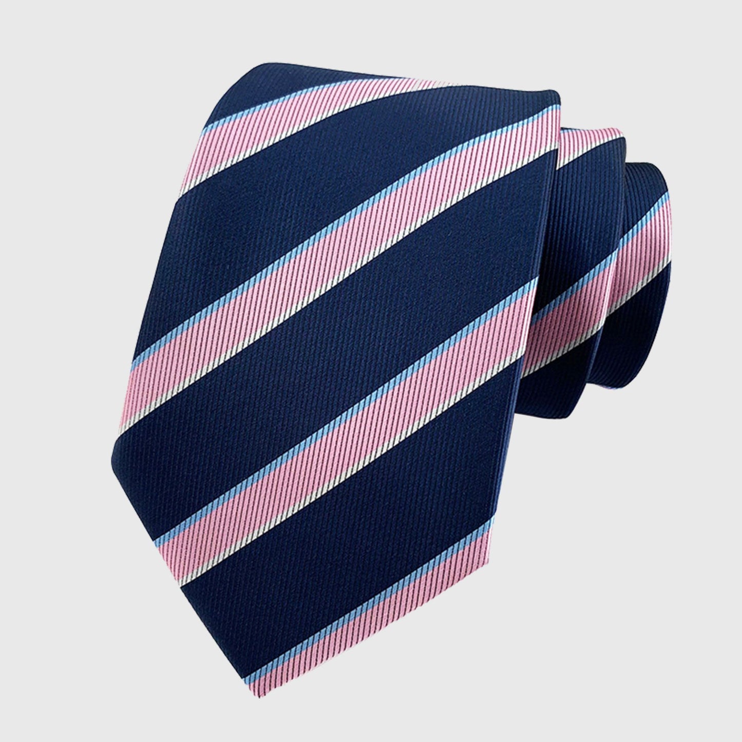 Men's Polyester Filament Tie with Multi-Tone Stripes - Formal Necktie for Business, Weddings & Daily Wear
