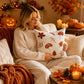Mushroom Leaf Embroidered Throw Pillow Cover Square Decor