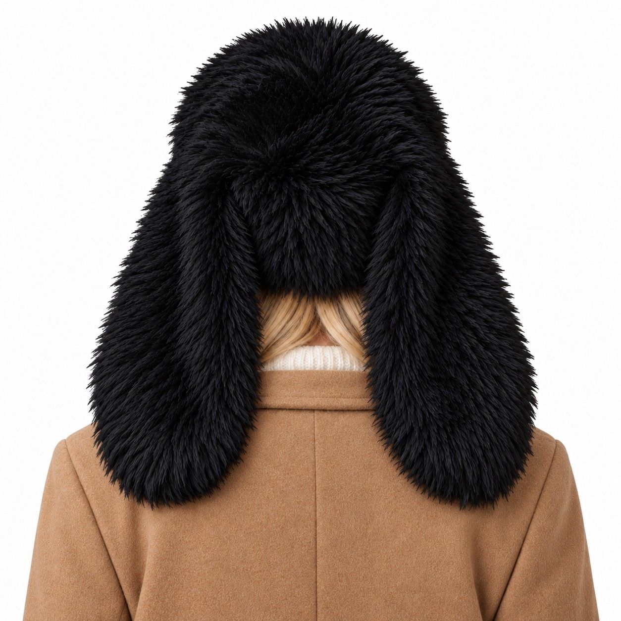 Faux Fur Trapper Hat Long Ear Flaps Plush Winter Hat